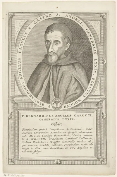 Portret van Bernadino Angelo Carucci, 79ste Minister Generaal van de franciscaner orde