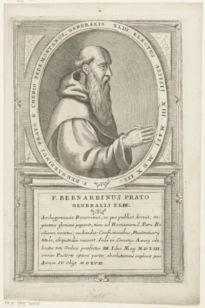 Portret van Bernardino Prati, 43ste Minister Generaal van de franciscaner orde