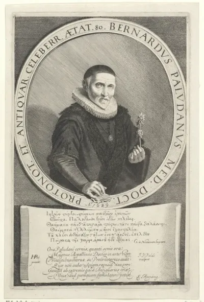 Portret van Bernardus Paludanus, op 80-jarige leeftijd