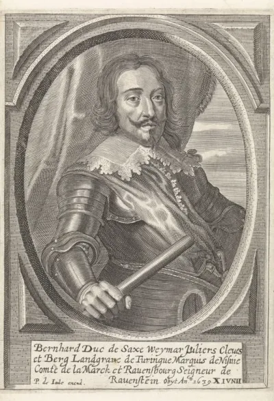 Portret van Bernhard, hertog van Saksen-Weimar