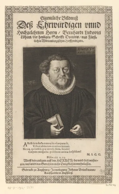 Portret van Bernhard Ludwig Löher op 37-jarige leeftijd