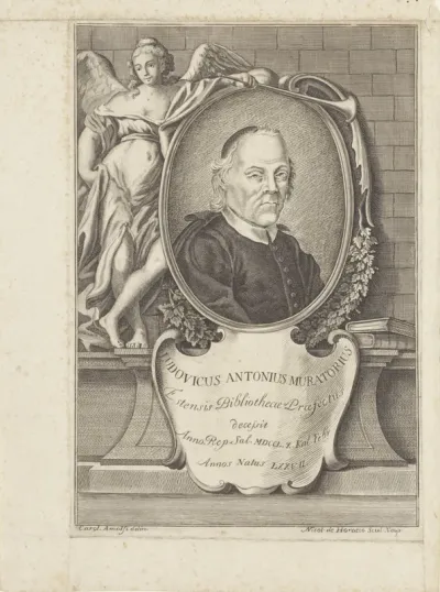 Portret van bibliothecaris en schrijver Ludovico Antonio Muratori
