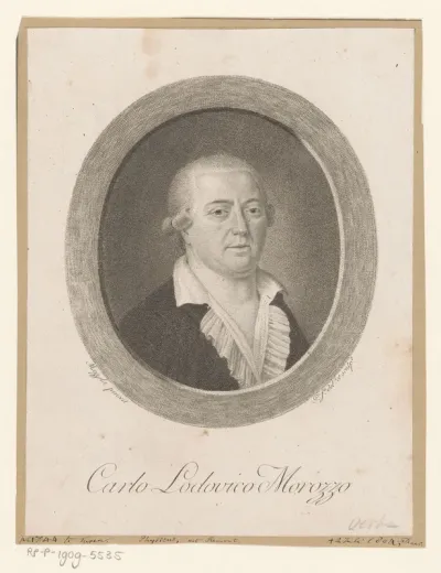 Portret van bioloog en chemicus Carlo Lodovico Morozzo
