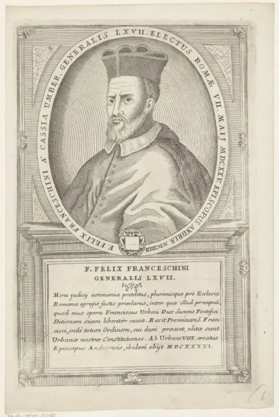 Portret van bisschop Felix Franceschini, 67ste Minister Generaal van de franciscaner orde