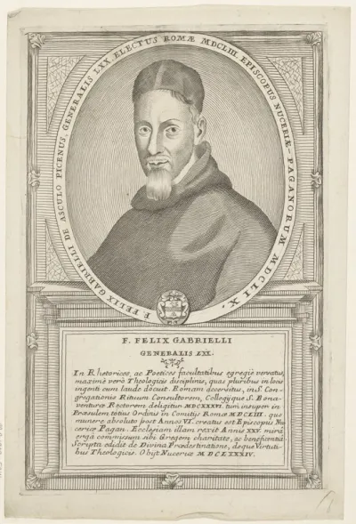 Portret van bisschop Felix Gabrielli, 70ste Minister Generaal van de franciscaner orde