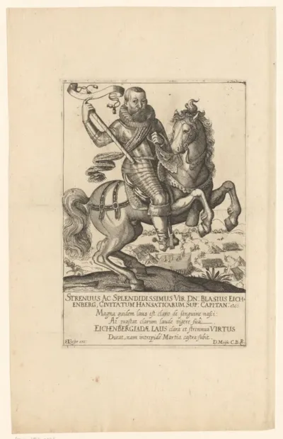 Portret van Blasius von Eichenberg te paard