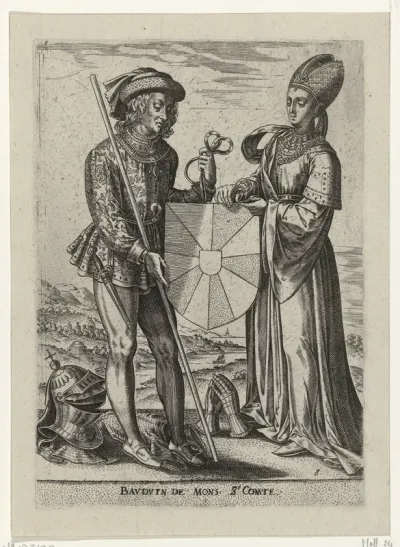 Portret van Boudewijn VI, graaf van Vlaanderen en Richilde, gravin van Henegouwen
