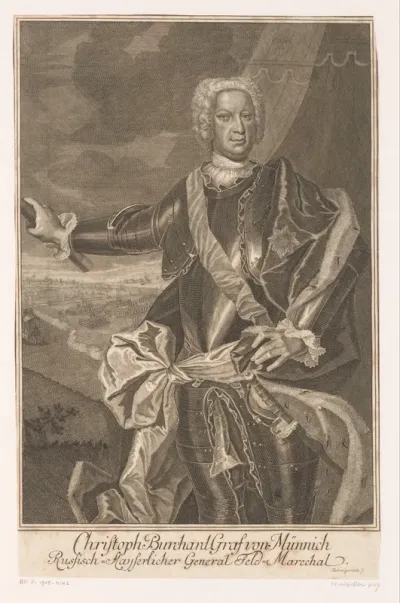 Portret van Burchard Christoph Graf von Münnich