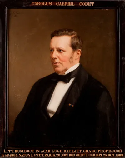 Portret van Carel Gabriel Cobet, hoogleraar Romeinse Oudheden, Oude Geschiedenis en Grieks te Leiden