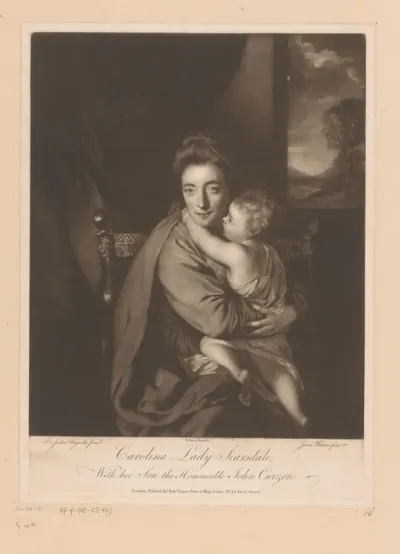 Portret van Caroline Curzon en haar zoon John