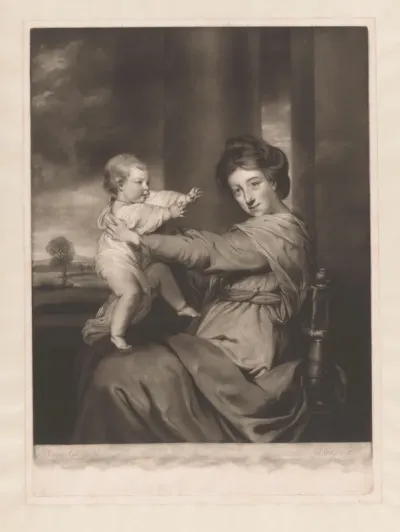 Portret van Caroline Spencer met haar dochter Caroline