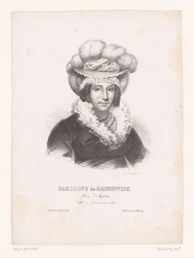 Portret van Caroline van Brunswijk-Wolfenbüttel