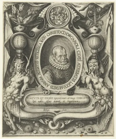 Portret van Carolus Clusius op 75-jarige leeftijd