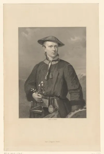 Portret van Carolus Linnaeus in Sami klederdracht
