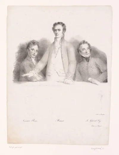 Portret van Casimir-Pierre Perier, Jacques-Antoine Manuel en Maximilien Sébastien Foy