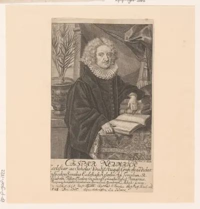 Portret van Caspar Neumann op 66-jarige leeftijd
