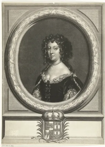 Portret van Catharina van Braganza, koningin van Engeland