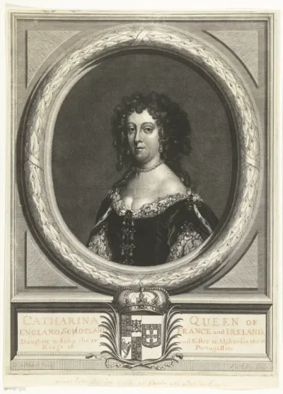 Portret van Catharina van Braganza, koningin van Engeland