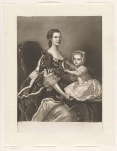 Portret van Catherine Perceval en haar zoon Charles