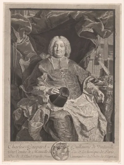 Portret van Charles Gaspard Guillaume de Vintimille in zijn studeervertrek
