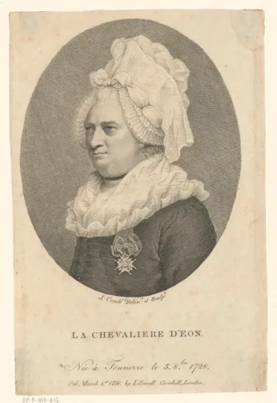 Portret van Charles Geneviève Louis Auguste André Timothée d'Eon de Beaumont
