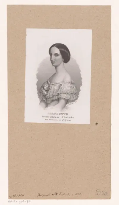 Portret van Charlotte van België, aartshertogin van Oostenrijk