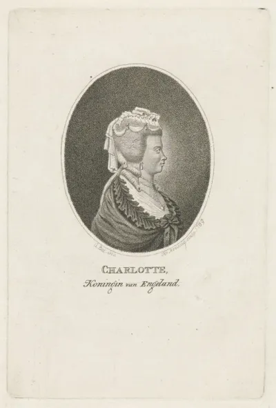 Portret van Charlotte van Mecklenburg, koningin van Groot-Britannië en Ierland