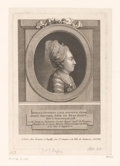 Portret van Chevalier d'Éon
