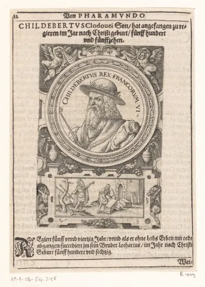 Portret van Childebert I, koning van Austrasië