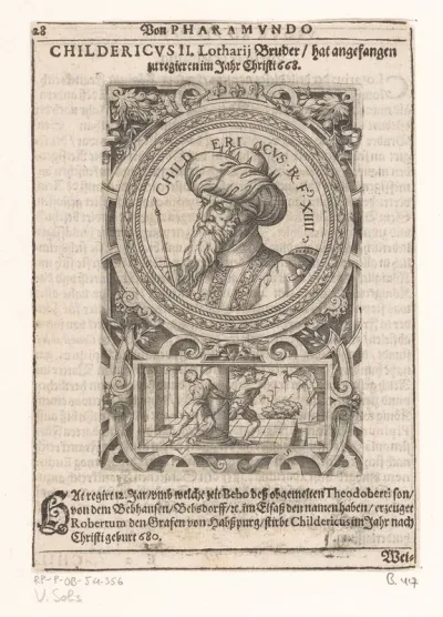 Portret van Childerik II, koning van Austrasië