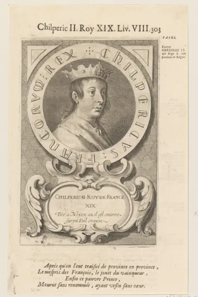 Portret van Chilperik II, koning der Franken