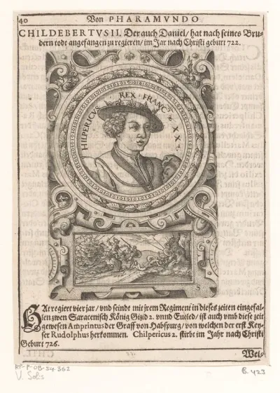 Portret van Chilperik II, koning der Franken