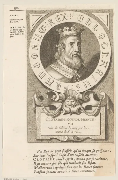 Portret van Chlotharius I, koning der Franken