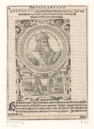 Portret van Chlotharius I, koning der Franken