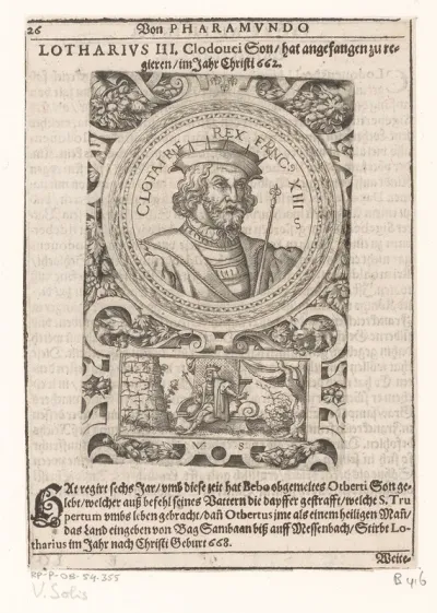 Portret van Chlotharius III, koning van Neustrië en Bourgondië