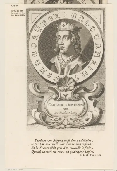 Portret van Chlotharius III, koning van Neustrië en Bourgondië