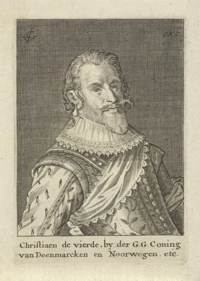 Portret van Christiaan IV, koning van Denemarken en Noorwegen