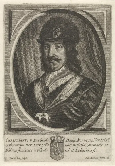 Portret van Christiaan V, koning van Denemarken