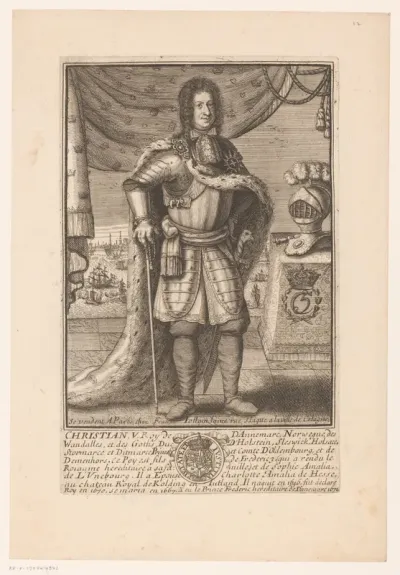 Portret van Christiaan V van Denemarken