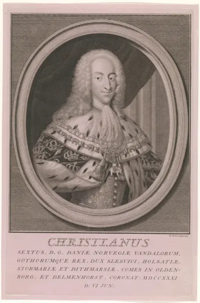 Portret van Christiaan VI van Denemarken