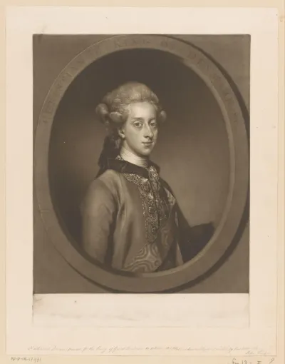 Portret van Christiaan VII van Denemarken