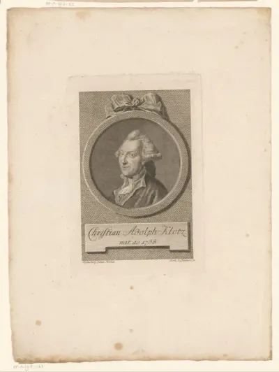Portret van Christian Adolph Klotz