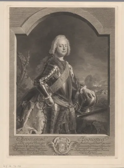 Portret van Christian August, Fürst von Anhalt-Zebst
