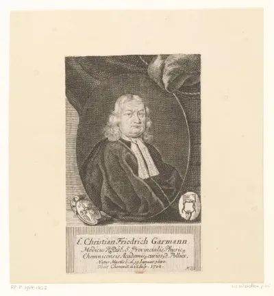 Portret van Christian Friedrich Garmann