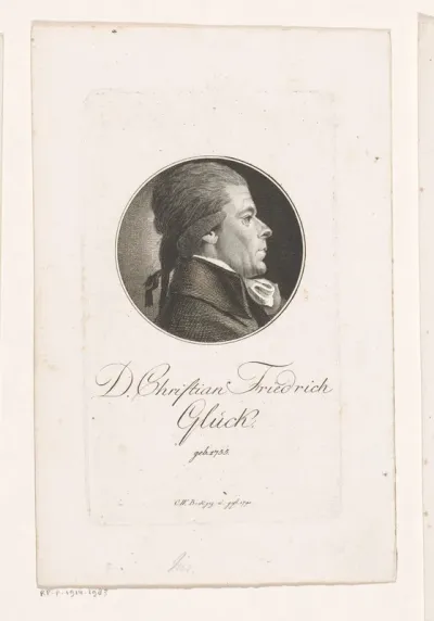 Portret van Christian Friedrich Glück