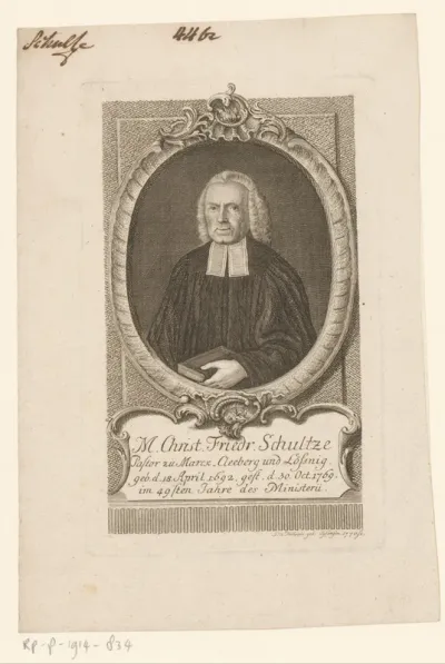 Portret van Christian Friedrich Schultze