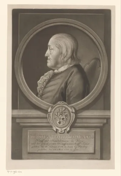 Portret van Christian Gottfried Hennig