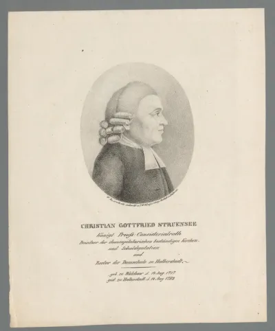 Portret van Christian Gottfried Struensee