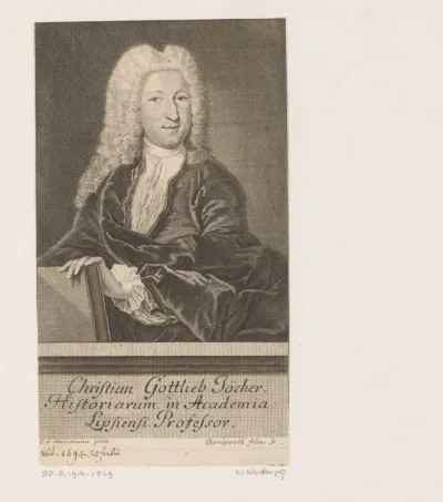 Portret van Christian Gottlieb Jöcher