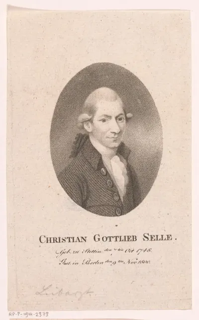 Portret van Christian Gottlieb Selle